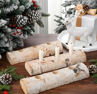Porte-bougie conique en bois de bouleau écologique et durable, directement de l'usine, pour la décoration de la maison et les centres de table de Noël