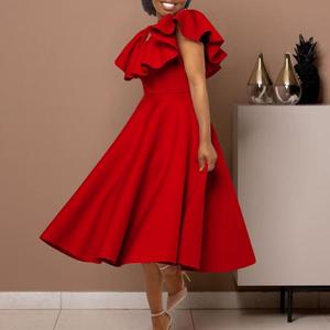 Nuovi Arrivi: Eleganti Abiti Estivi <span class=keywords><strong>a</strong></span> Linea <span class=keywords><strong>A</strong></span> con Volant per Donne, Vestiti Eleganti da Sera e Cerimonia - Product Image 3