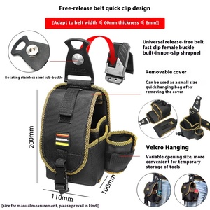 Custom Portable Oxford <b>Waterproof</b> <b>Zipper</b> Waist Bag for Electricians Multifunctional Quick-hanging Instrument Tool Case for - Product Image 3