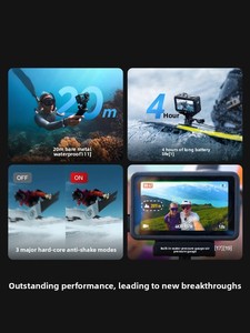 กล้องกีฬาสำหรับ Osmo Action 5 Pro 4K เซ็นเซอร์ CMOS กันน้ำหน้าจอสัมผัสกล้องกีฬาสำหรับทัวร์สกีคืน vlogused - Product Image 3