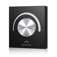 Controlador de Intensidad LED RGB Constante con Panel Giratorio de Vidrio, WiFi y RF, TV-K(WT) 12-48VDC 4A/Canal, Compatible con la Aplicación Tuya