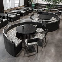 Meubles de restaurant modernes de luxe léger, table et chaises, mobilier de restauration personnalisé, banquette de restauration rapide, ensemble table et chaises