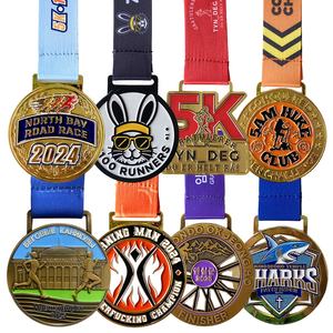 Conception libre personnalisé métal médaille rubans médaillon <span class=keywords><strong>Ligue</strong></span> <span class=keywords><strong>des</strong></span> <span class=keywords><strong>Champions</strong></span> médaille course à pied sport marathon médaille - Product Image 2