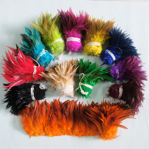 Plumas de Gallo Naturales Blancas de 6-8'' para Pesca con Mosca, Plumas de Pollo Ensartadas para Atado de Moscas - Product Image 4