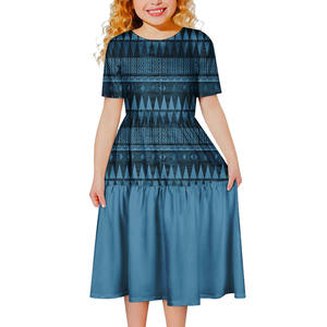 Ropa Infantil Clásica Personalizada, Ropa Polinesia para Niños, Elegantes Vestidos Samoanos, Faldas Maxi Hawaianas para Vacaciones, Vestido Tribal Tapa para Niñas - Product Image 2