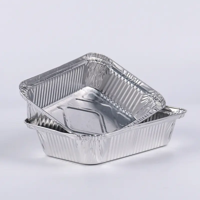 Nieuw Product Recyclebare Lunch Serviesgoed Container Vierkante Aluminiumfolie Bakplaten