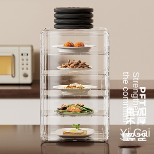 HLY70019 Support <span class=keywords><strong>de</strong></span> <span class=keywords><strong>rangement</strong></span> anti-poussière pour tasses, avec design esthétique, couvercle transparent pliable pour légumes, armoire <span class=keywords><strong>de</strong></span> bureau pour animaux <span class=keywords><strong>de</strong></span> compagnie - Product Image 3