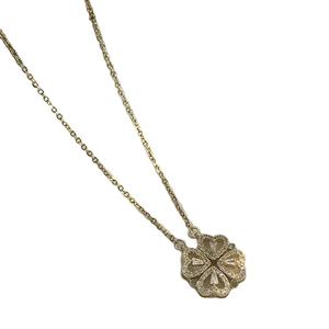 New Arrival Brass Zircon Heart 4 Leaf Clover Magnetic Pendant Clavicle Chain Necklace <b>Best</b> <b>Friend</b> Necklaces - Product Image 1