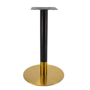 <b>Gold</b>-tone Metal Single-Column <b>Round</b> <b>Table</b> Base Modern Minimalist Foldable Dining <b>Table</b> Support for Hotel & Apartment - Product Image 3