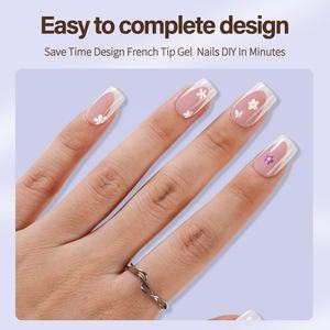 150Pcs Deep French <span class=keywords><strong>Gel</strong></span> Nail Tips Doux Pré-formé Court Carré <span class=keywords><strong>Faux</strong></span> <span class=keywords><strong>Ongles</strong></span> Pas Besoin De Fichier <span class=keywords><strong>Ongles</strong></span> Artificiels - Product Image 2