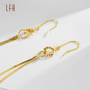 ต่างหูจี้รูปดาวสีทองแท้18K ต่างหู AU750สำหรับเจ้าสาวต่างหูสำหรับงานหมั้นงานแต่งงานต่างหูทองแท้18K - Product Image 3