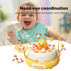 <span class=keywords><strong>Jeu</strong></span> de lancement de canards rebondissants amusant avec filet de capture et pêche magnétique, jouet sensoriel Montessori pour enfants, cadeau - Product Image 4