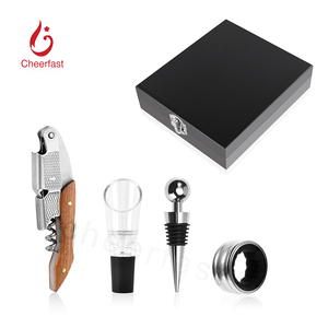 <span class=keywords><strong>Kit</strong></span> de 4 outils à vin le plus vendu : Collier anti-goutte pour vin, tire-bouchon, aérateur verseur de qualité alimentaire et bouchon à vin - Product Image 2