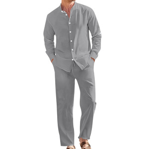 <span class=keywords><strong>Completo</strong></span> da <span class=keywords><strong>Uomo</strong></span> Primaverile 2026 per Commercio Estero Transfrontaliero, 100% Fibra di Bambù, Casual, Tinta Unita, con Strass, Due Pezzi, Collo Alto, Manica Lunga - Product Image 5