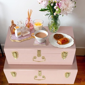 Bộ 2 thân cây lưu trữ kim loại màu hồng với móc kim loại vàng thân cây trang trí cho khách sạn nhà quà tặng trang trí - Product Image 6