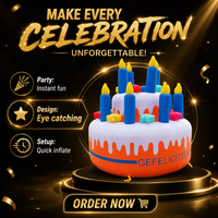 BOYAN ballon de gâteau de joyeux anniversaire gonflable géant, modèle de gâteau d'anniversaire de mariage gonflable pour la décoration de fête