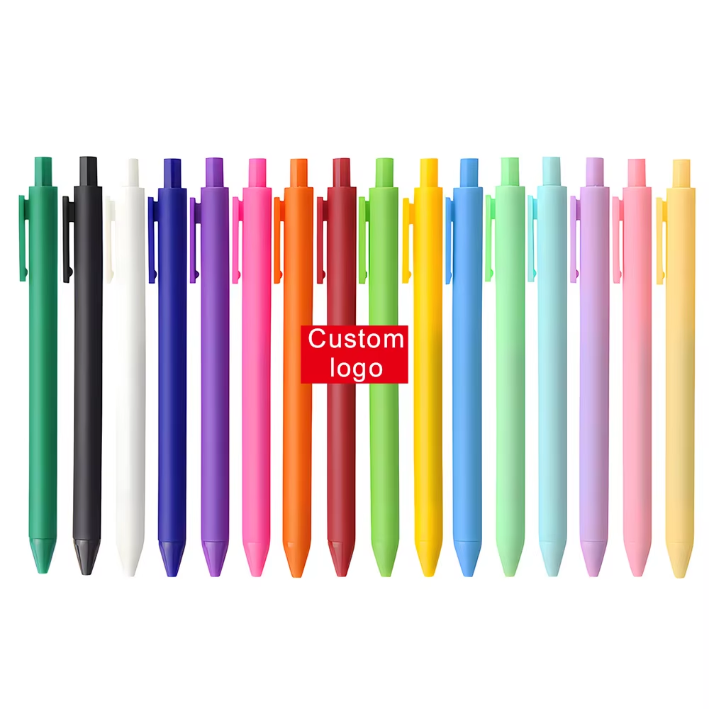 2025 Hot Selling Candy Colorful Promotional Pen 0.5mm Gel Ink Pen Cute Custom Logo Gel Ballpoint Pen