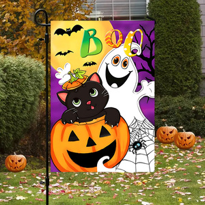 Ensemble <span class=keywords><strong>de</strong></span> 12 drapeaux <span class=keywords><strong>de</strong></span> jardin d'Halloween personnalisés, double face, 12 x 18 pouces, drapeau <span class=keywords><strong>de</strong></span> jardin pour Thanksgiving, Noël, Saint-Valentin, Pâques, extérieur - Product Image 3