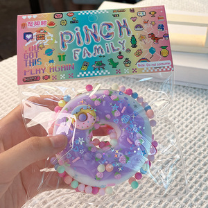 Pastel Squishy Stress Relief Donut Toy With Colorful <b>Beads</b> Cute Sensory Fidget Toy For Kids Teens And Desk Decoration - Product Image 3