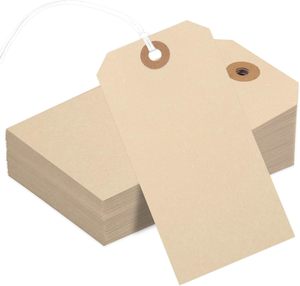 Manila nhãn thẻ với chuỗi gia cố lỗ có thể ghi lớn đánh dấu treo thẻ với dây - Product Image 1