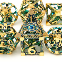 Dés métalliques creux, ensemble de dés polyédriques dungeon & dragon dnd