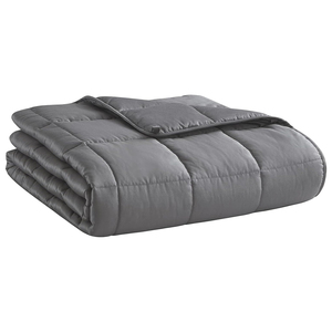 <span class=keywords><strong>Couverture</strong></span> <span class=keywords><strong>lestée</strong></span> pour adultes - Gris foncé 15lbs Taille double pleine grandeur <span class=keywords><strong>Couverture</strong></span> lourde rafraîchissante, respirante en microfibre avec des billes de verre - Product Image 1