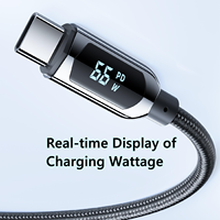 Câble de données USB C vers Type C Emark 100W PD à charge rapide de haute qualité, en alliage de zinc tressé, avec affichage numérique pour téléphone portable