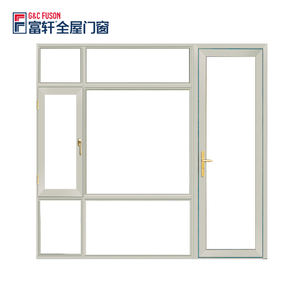 Fuson אלומיניום מסחרי Windows ודלתות מגורים משרד צרפתי צרפתית יוקרה גדול זכוכית Slim צר מודרני - Product Image 3