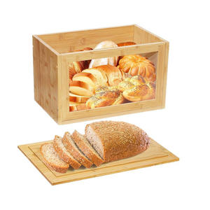 Grande boîte <span class=keywords><strong>à</strong></span> <span class=keywords><strong>pain</strong></span> en bambou avec planche <span class=keywords><strong>à</strong></span> découper <span class=keywords><strong>intégrée</strong></span>, couvercle avec fenêtre transparente, bac de rangement alimentaire <span class=keywords><strong>pour</strong></span> comptoir de <span class=keywords><strong>cuisine</strong></span> <span class=keywords><strong>pour</strong></span> <span class=keywords><strong>pain</strong></span> - Product Image 6