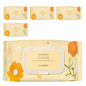 Salviette Detergenti Profumate alla Camomilla The Saem Garden Pleasure, 100 Fogli, Confezione da 5, Ideali per Viaggi, Funzione Struccante - Product Image 1