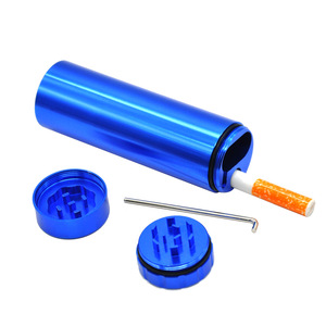Storage box Aluminum Tobacco Grinder Custom Logo Aluminum Dugout One Hitter Portable Grinder