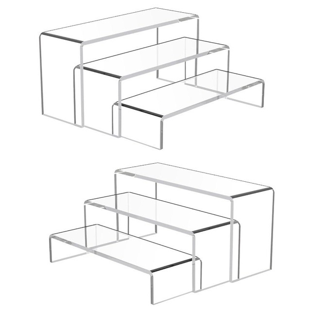 Acrylic Plastic Tiered Organizer U-shaped Standing Type Portable Toy Display Shelf for Kitchen Cake/Dessert Showcases