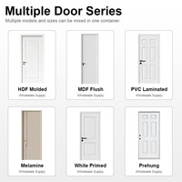 Porte intérieure moderne en MDF/HDF blanc moulé, à âme pleine, en bois, pour projets d'appartements, d'hôtels et de entrepreneurs – Vente en gros usine