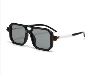 European American Retro Pendulum Sunglasses with UV400 Square <b>Frame</b> New Cross-Border Street Photography Trendy Double Beam - Product Image 3