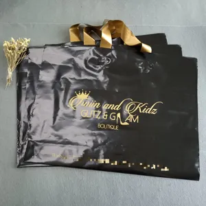 High Quality Custom Color Logo Size Shopping Bags With Logos Handle Plastic Bag Shopping Plastic Bags