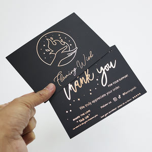 लक्जरी कस्टम लोगो 400g 800g गुलाब सोने की पन्नी काले लिफाफा ग्रीटिंग कार्ड के साथ व्यापार आप कार्ड धन्यवाद - Product Image 3