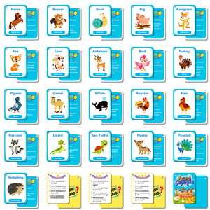 50 thẻ nhận dạng động vật thú vị cho việc học tiếng Anh sớm cho trẻ em sáng tạo dán đồ chơi làm giấy thông minh - Product Image 3