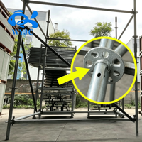 Système d'échafaudage Ringlock galvanisé en acier robuste pour la construction, échafaudage modulaire Ring Lock pour le bâtiment