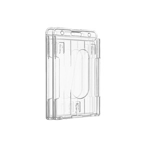 Porte-carte d'identité rigide transfrontalier avec fente pour le pouce, porte-badge transparent double face pour 2 cartes, compatible cartes d'identité verticales et horizontales - Product Image 5