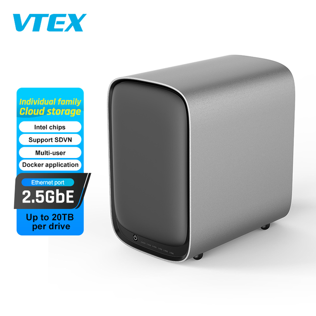 Vtex N4120 Quad Core Dual Ddr4 up to 64Gb Ram 4 Lan 4 Bay Home Nas Storage Server With Usb Type C