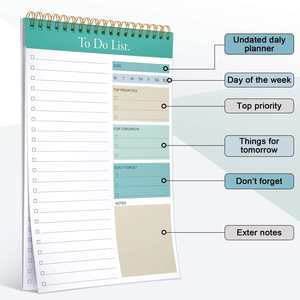 To Do List Bloc-notes Planificateur quotidien Bloc-notes de planification de travail pour <span class=keywords><strong>Scholl</strong></span> Office Étudiant Planificateur quotidien Formes autocopiantes en 2 parties, 50 ensembles - Product Image 4