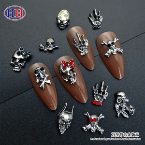 Accesorios para Uñas de Estilo Punk, Diseño de Corazón Kroos, Accesorios para Uñas de Aleación con Calavera y Rosa, Diamantes para Uñas, Venta al Por Mayor - Product Image 2