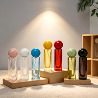 Flacon de parfum en verre haut de gamme, flacon de parfum de 30 ml, flacon vide, petit flacon rechargeable coloré haut de gamme