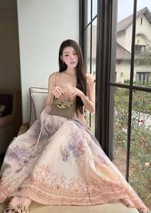 Robe longue florale féminine Fairycore 2026 en gros, bretelles spaghetti, mousseline aquarelle, tenue de vacances et de resort, prix personnalisé abordable - Product Image 5