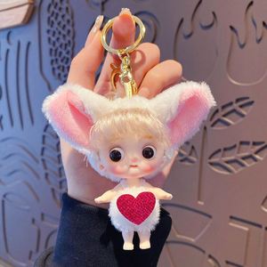 Creative Cute Cartoon Doll <b>Rubber</b> Keychain Trend Exquisite Replacement Princess Toy Keyring Package Pendant Car Key <b>Ring</b> Gift - Product Image 6