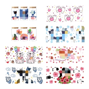 สติกเกอร์สติกเกอร์ติดโลโก้แบบ DIY ของขวัญยูวี DTF สามารถห่อได้ลายการ์ตูนหมีที่น่ารักสำหรับถ้วยแก้วขนาด16ออนซ์ - Product Image 2