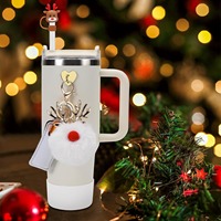 Halloween Fleurs Couverture De Paille Lettre Initiale Charme Creative Décoratif Pendentif Suspendu Pour 40oz Tasse À Eau Et Gobelet Tasse