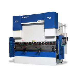 Presse plieuse hydraulique CNC série MYT 2500 mm 63T rouge et blanc pour tôles avec <span class=keywords><strong>DELEM</strong></span> <span class=keywords><strong>DA</strong></span> <span class=keywords><strong>58T</strong></span> - Product Image 1