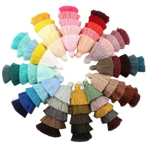 Pompon multicolore à 5 couches, fait à la main, décoration de sacs et porte-clés, pièces