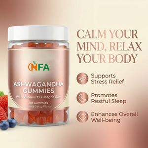 Gomitas de Ashwagandha OEM ODM con Vitamina D+ Magnesio, Adaptógenos Naturales para el Equilibrio Diario, 90 Gomitas, Sabor a Bayas Mixtas - Product Image 4